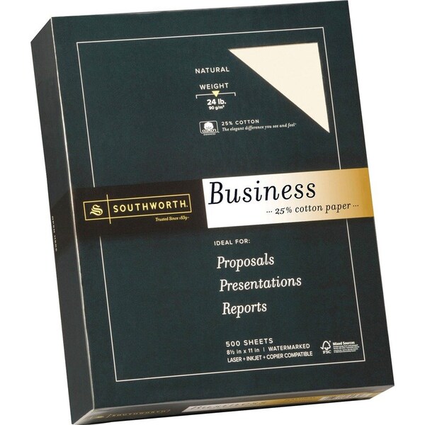 Paper, 25%Cttn, 24#, 8.5X11, Nt, PK500